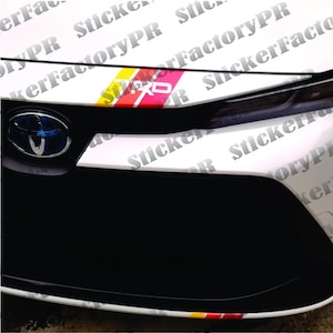 2020-2025 COROLLA Upper Grille 3 Racing Stripe Decals TRD Insert Cutout Truck Grille Racing Stripe Decal Sticker