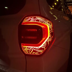 2025, 2026, 2027 Toyota 4Runner Rear tail lights Topographic Wraps (3M Vinyl 2080 film)