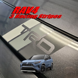 Toyota RAV4 Upper Grille 3 Racing Stripe Decals TRD Insert Cutout Truck Grille Sticker(2019-23)