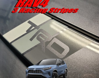 Toyota RAV4 Upper Grille 3 Racing Stripe Decals TRD Insert Cutout Truck Grille Sticker(2019-23)