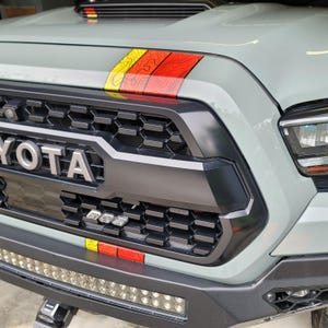 Topographic vintage stripes Tacoma-4Runner-Rav4-Cross-Tundra Upper  and lower Grille sticker (6&quot;W x 12&quot;L)