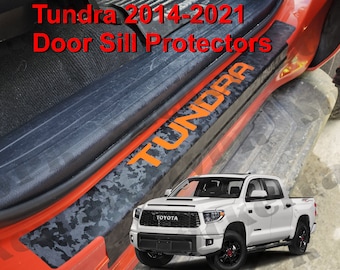 Tundra Forged Carbon Vinyl Door Sill Protectors 2014-2021 (4-Pieces Set)