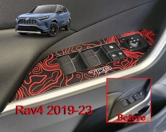 2019-24 RAV-4 Door Controls Faces Wraps  (4 pieces Kit) for all doors.