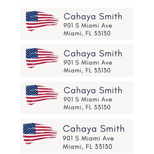 Patriotic Return Address Labels Etsy