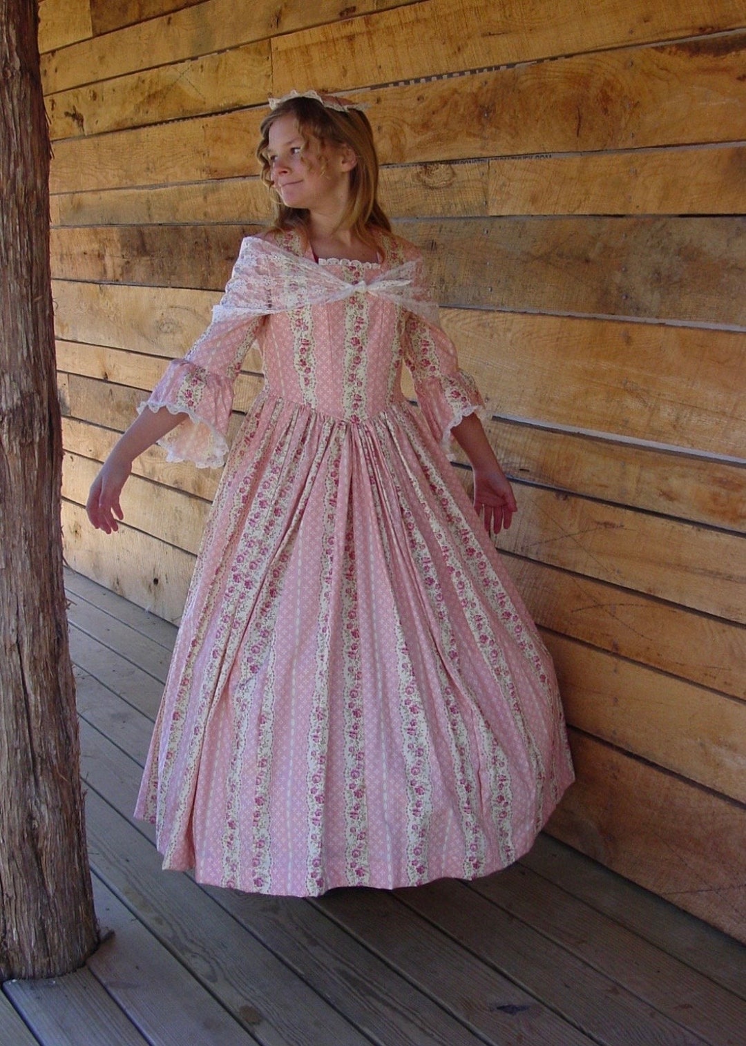 victorian dress costume Handmade Historical Civil War Colonial Pioneer Girl -pink Felicia- Child Size Susie Q Women Medieval Rococo Costume -