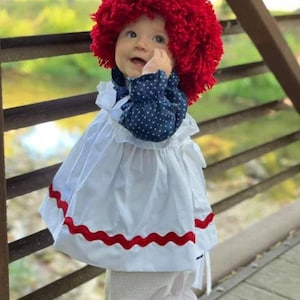 Best Traditional Rag Doll Girl Costume 4 Pieces Halloween Child Sizes up to 8