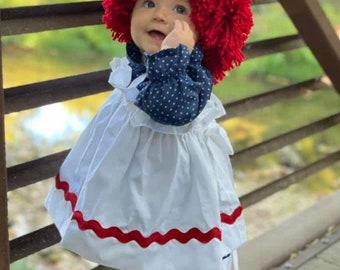 Best Traditional Rag Doll Girl Costume 4 Pieces Halloween Child Sizes up to 8