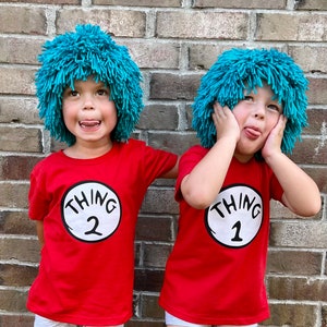 Thing 1 thing 2 Halloween costume dress up boy girl family matching thing 1-9 dr suess story time **READ DESCRIPTION**