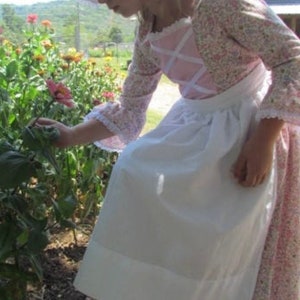 Pink Flower Colonial Day Dress Williamsburg American Historical Pioneer Gil Clothing Modest Costume Child Size