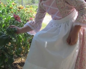 Pink Flower Colonial Day Dress Williamsburg American Historical Pioneer Gil Clothing Modest Costume Child Size