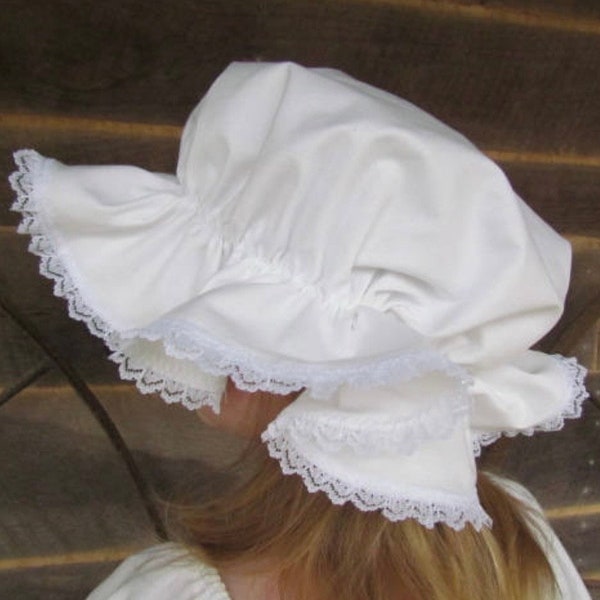 Free Ship US Pioneer Under Garments 1800s Costumes Pioneer Night Cap -White Mop Hat- cild size adult size