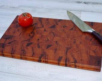 Tigerwood Cutting Board | Handmade End Grain Butcher Block