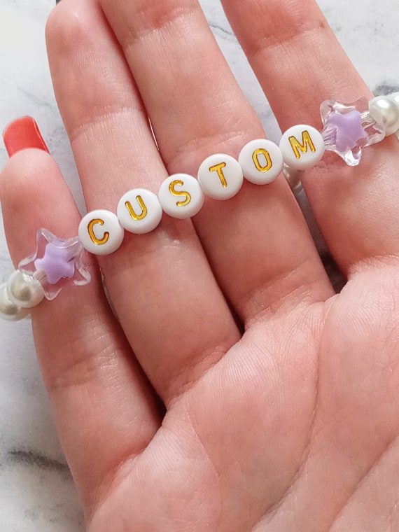 Custom Wording Personalised Pastel Beaded Bracelet