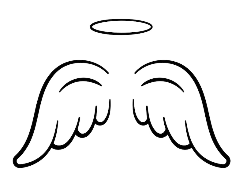 Angel Wings With Halo SVG Png JPG PNG Dxf Eps Instant | Etsy