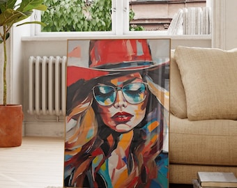 Abstract Cowgirl Painting | Cowgirl Print | Western Wall Art | Trendy Wall Art | Trendy Print | Western Print | Cowgirl Wall Art | Abstract