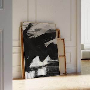 Black And White Abstract Printable Wall Art, Modern Abstract Large Scale Print, Minimalist Modern Home Decor