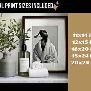 Duck in A Bathrobe Print | Bath Animal Print | Duck Bathroom Print ...