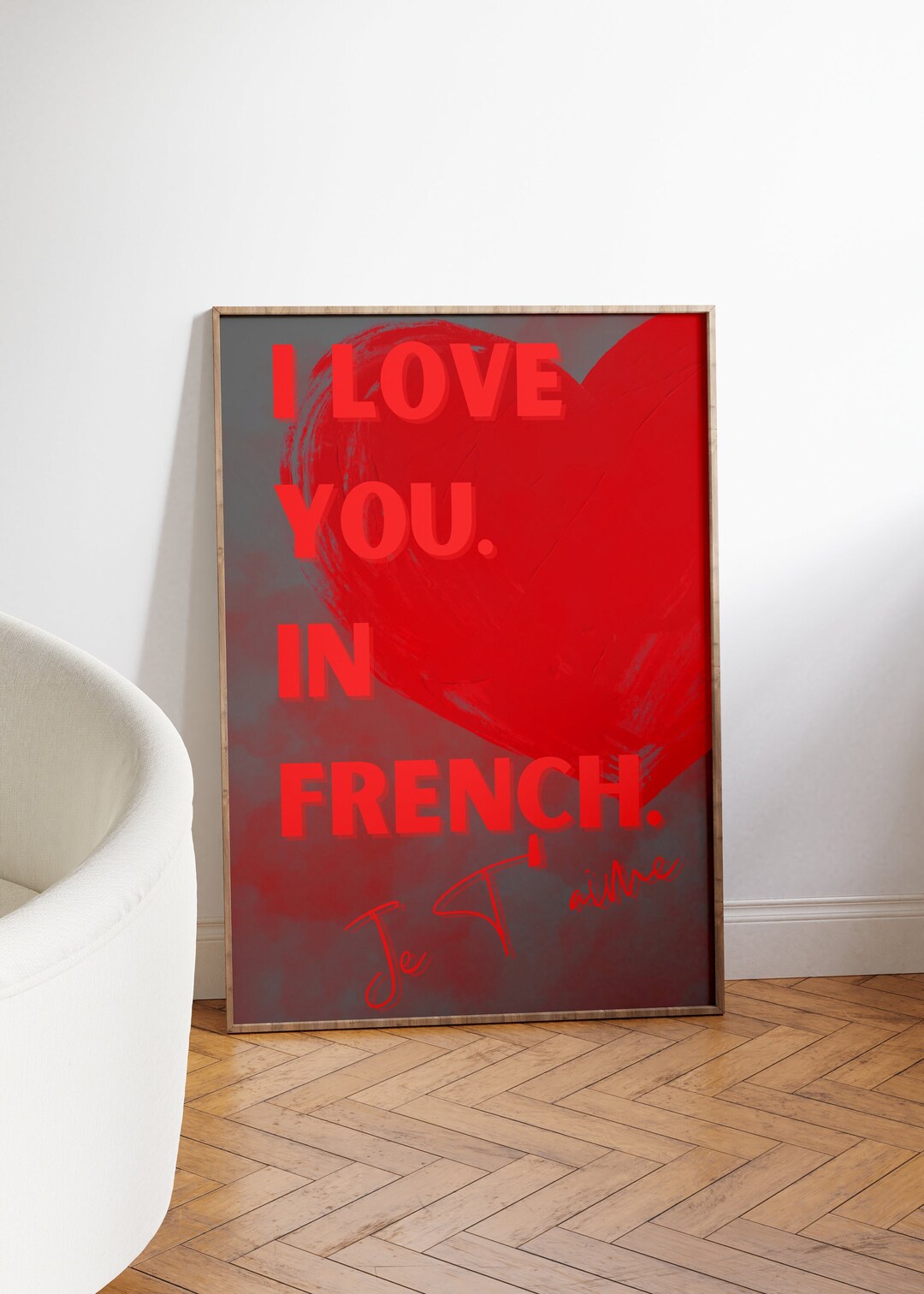 Ich liebe dich auf Französisch Poster I Love You In French Print Je
