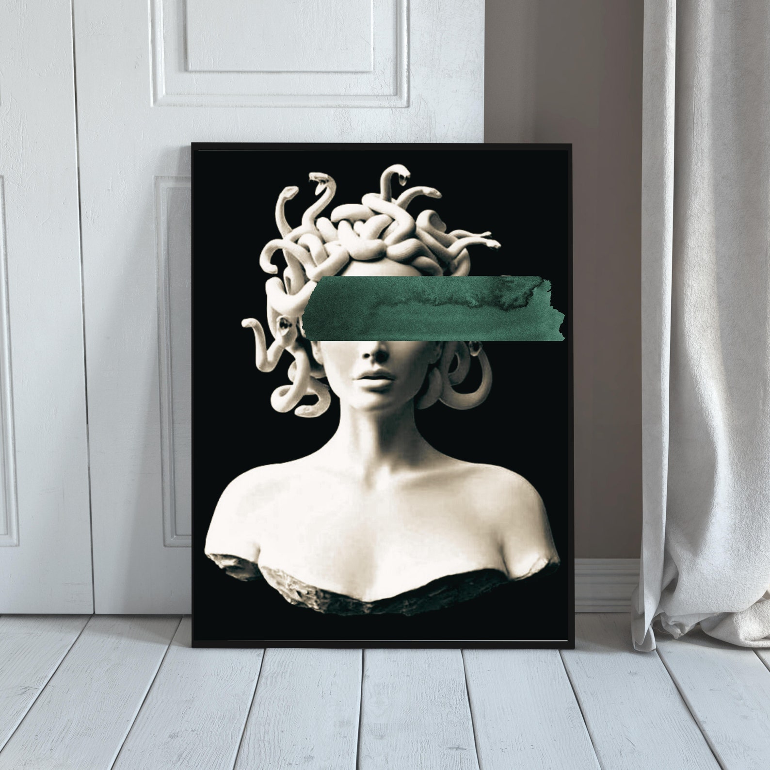 Emerald Medusa Medusa Wall Art Medusa Print Medusa Decor Etsy