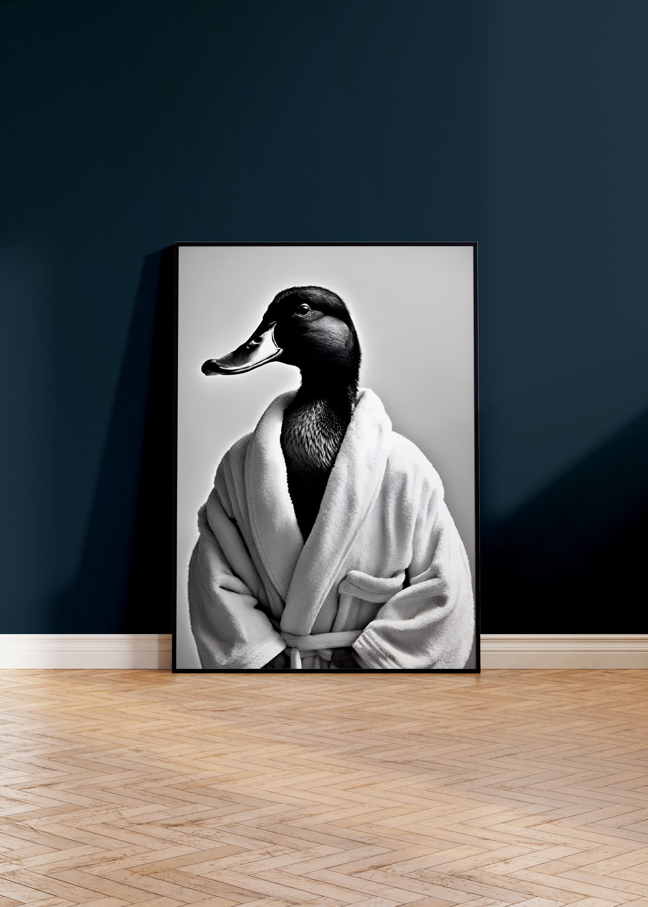 Duck in A Bathrobe Print | Bath Animal Print | Duck Bathroom Print ...