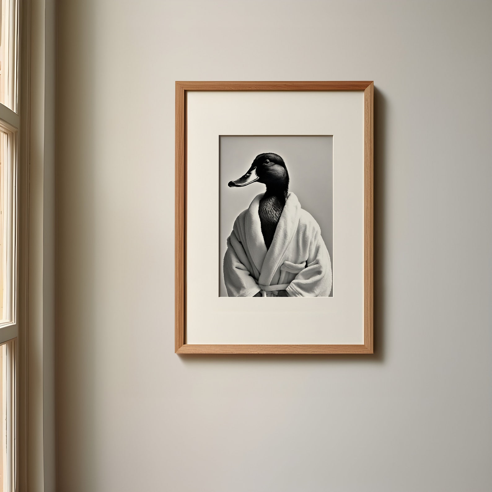 Duck in A Bathrobe Print | Bath Animal Print | Duck Bathroom Print ...