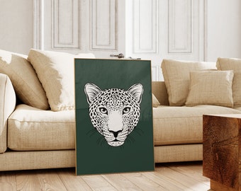 Emerald Cheetah, Cheetah Wall Art, Cheetah Home Decor, Modern Wall Art, Modern Home Decor, Emerald Home Decor, Emerald Wall Art, Luxury Art