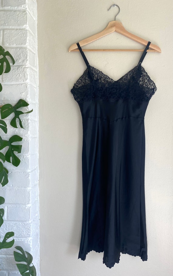 Vintage black lace slip