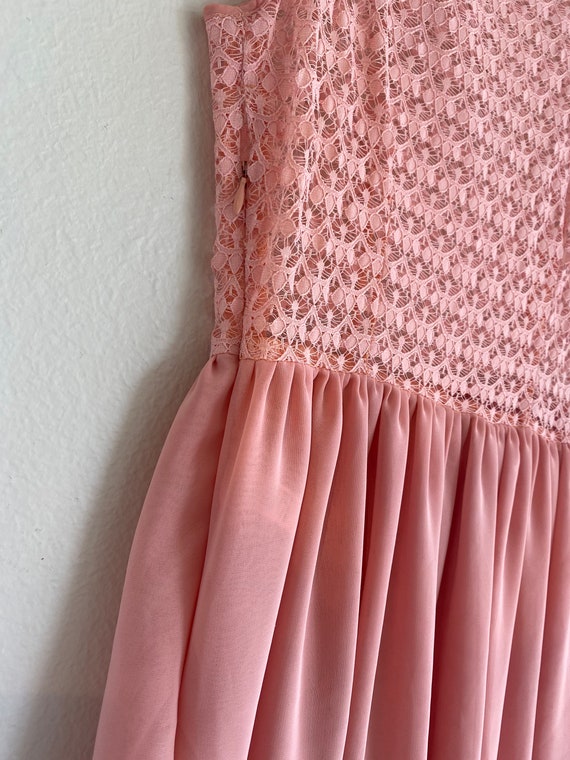 Pink Cambric Printed Embroidered Flared Dress