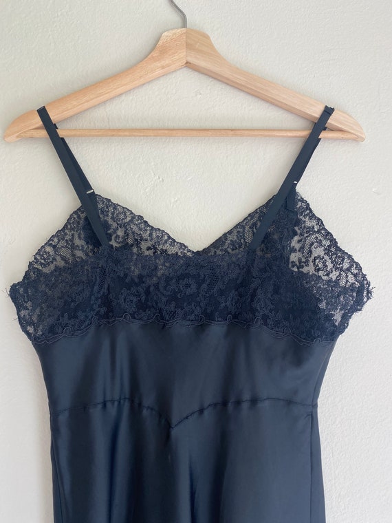 Vintage black lace slip - image 2