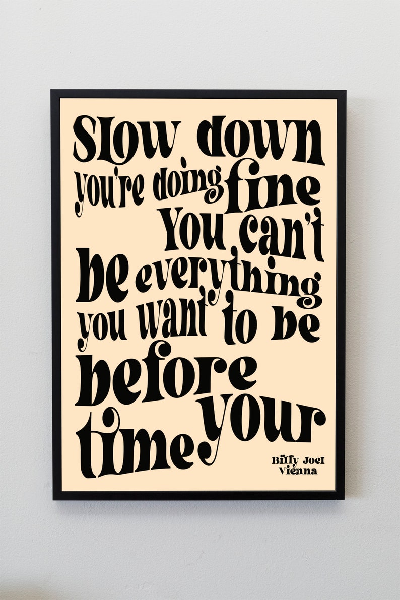 Billy Joel Inspired Print Vienna Poster Billy Joel Gifts Etsy UK