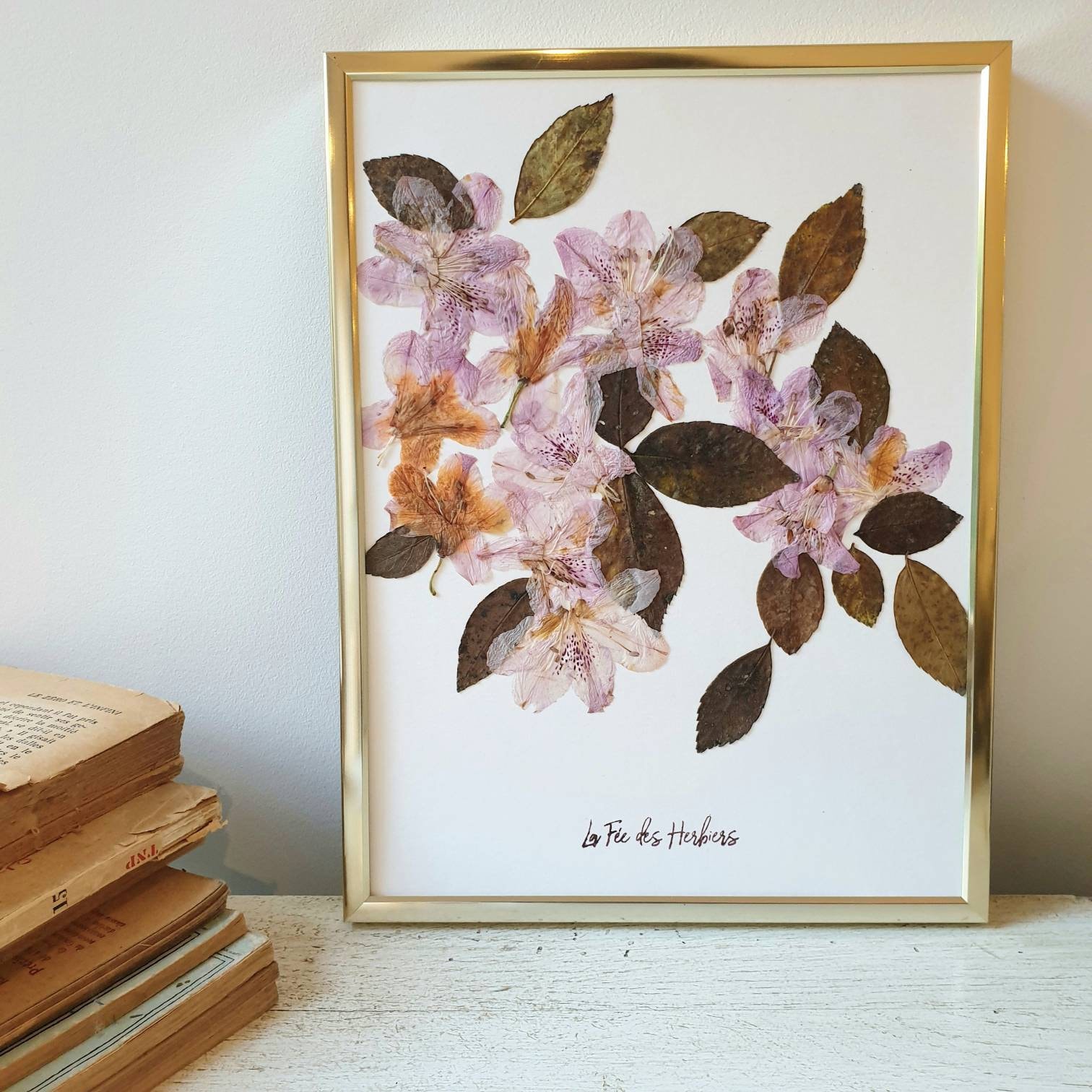 Herbier Tableau Fleurs Séchées, Cadre Herbier Fait Main, Végétal, Herbarium, Art, Décoration Murale,