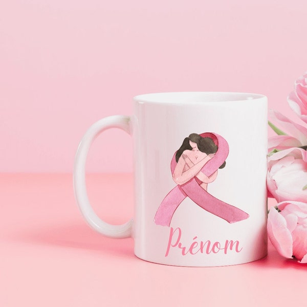 Tasse Octobre Rose personnalisée | A la main| Charente | Art'niia