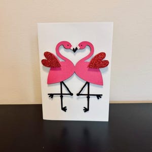 Flamingo Heart Card
