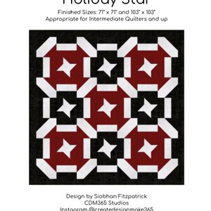 Holiday Star Quilt Pattern, Digital