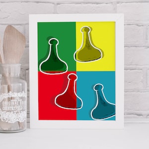 Przepraszam, gra planszowa pop art, dekoracja ścienna do pokoju zabaw, sztuka ścienna do pokoju gier, przepraszam, gra planszowa