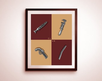 Clue game art, playroom, game room wall decor, Clue Theme