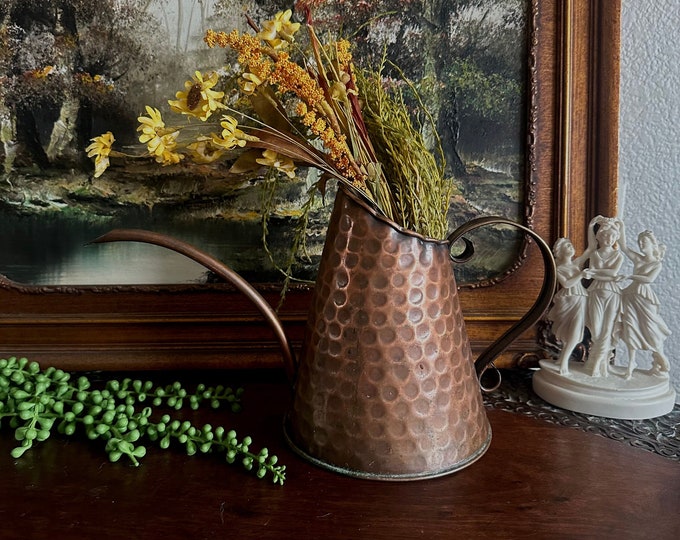 Vintage Gregorian Hand Hammered Copper Watering Can Etsy
