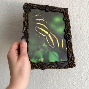 Vintage Weston Gallery Ornate Brass Plated Rose Tabletop Picture Frame 5” x 7”