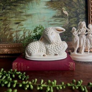 Vintage Midcentury Ceramic Lamb Planter Pot