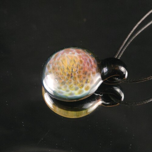 Fumed gold and silver honeycomb pendant! shops