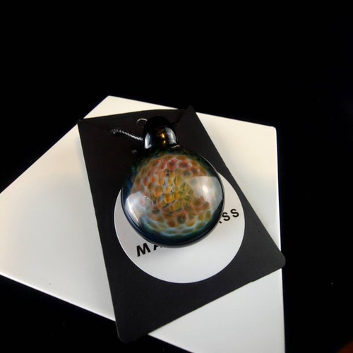 Fumed gold and silver honeycomb pendant! shops
