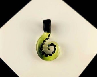 Hand sculpted borosilicate glass octopus tentacle pendant!