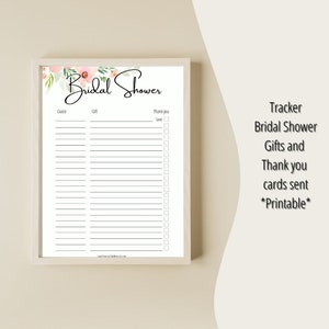 Bridal Shower Gift and Thank You List Keepsake image 3