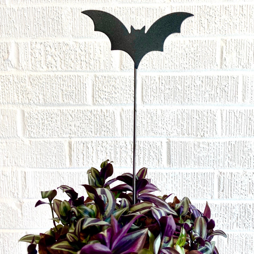 Metal Bat Planter Stake Bat Decor Halloween Flower Bouquet Etsy