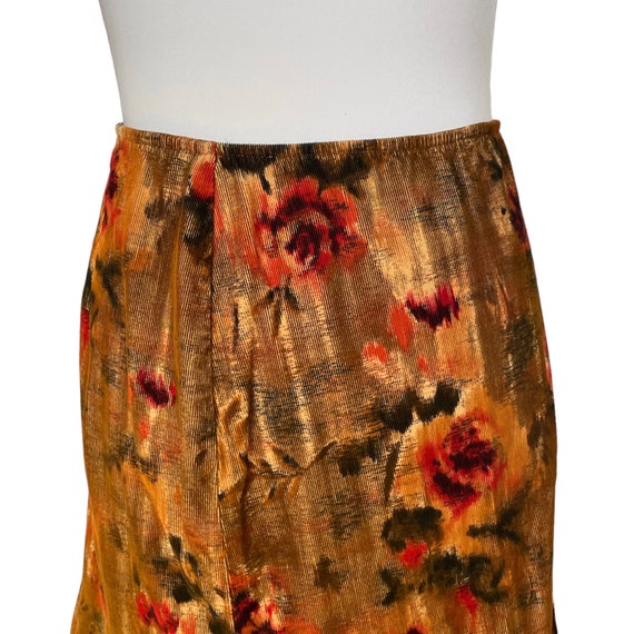 Vintage Betsey Johnson NY Floral Print Brown Cord… - image 2