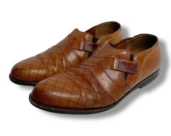 Vintage Botticelli Dark Brown Leather Kilty Loafers Shoes  display picture 2