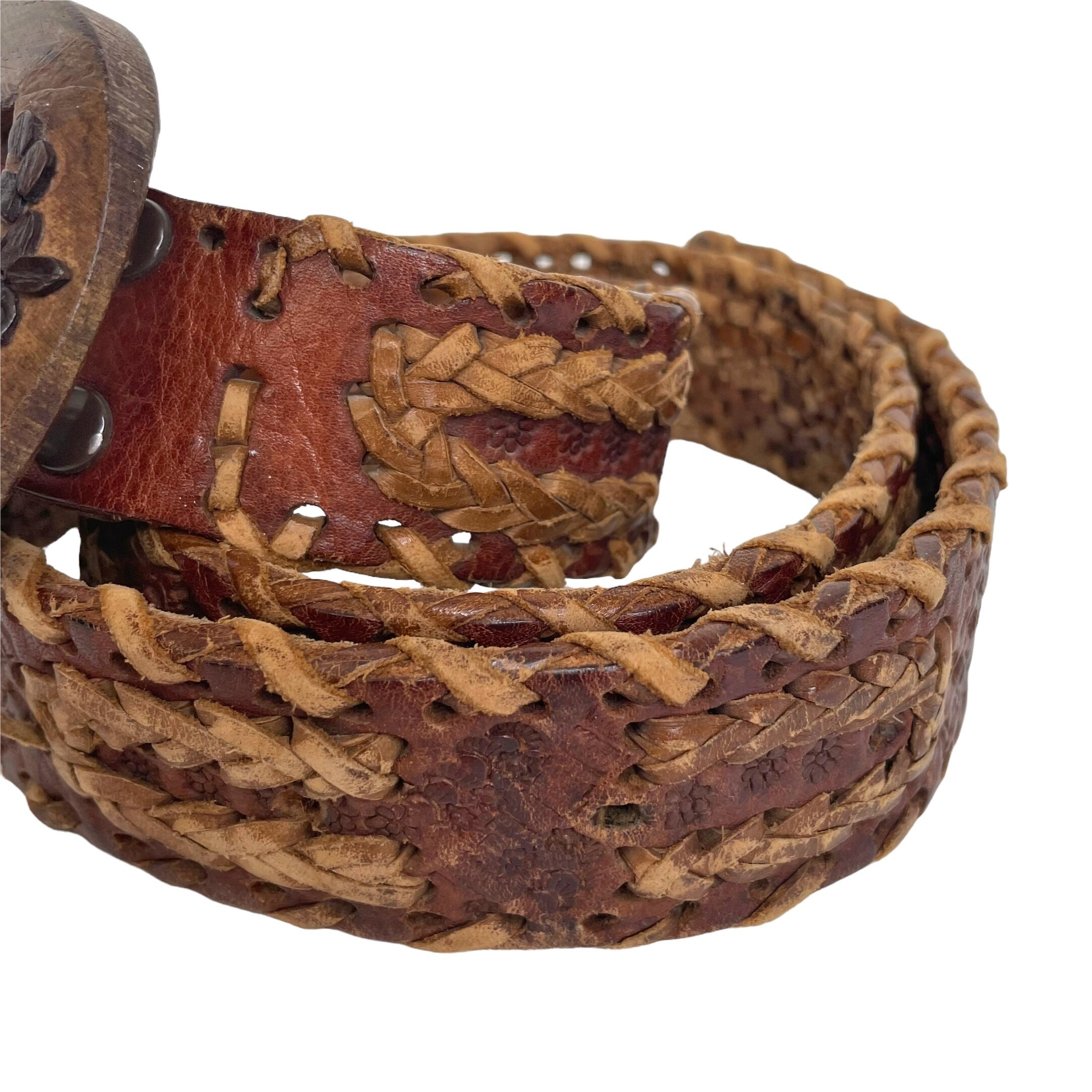 Vintage Women\'s Wooden Buckle Leather‎ Tie Belt Women main image 3