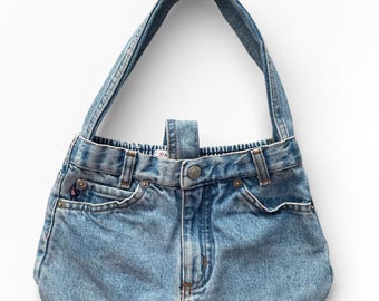 Y2K Upcycled Polo Jeans Co Denim Mini Skirt Shoulder Bag • Handmade Reworked Vintage Jean Purse • One of a Kind
