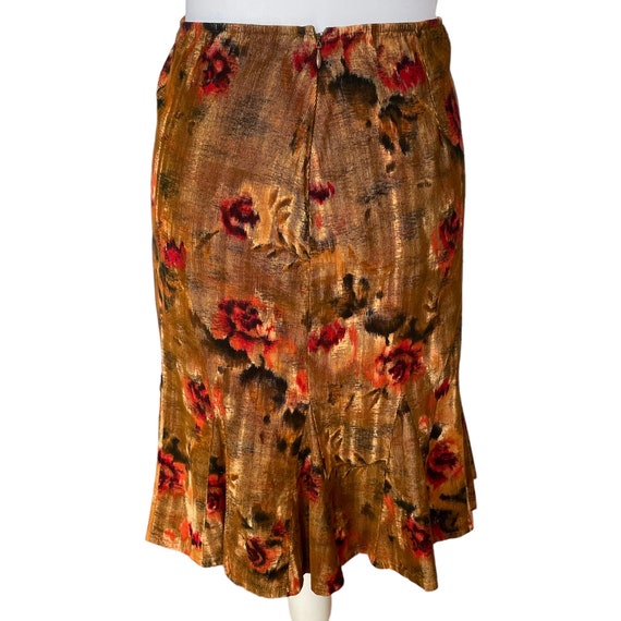 Vintage Betsey Johnson NY Floral Print Brown Cord… - image 6