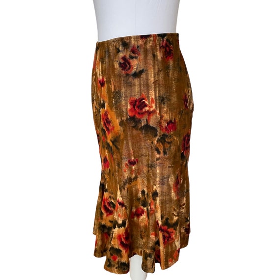 Vintage Betsey Johnson NY Floral Print Brown Cord… - image 4